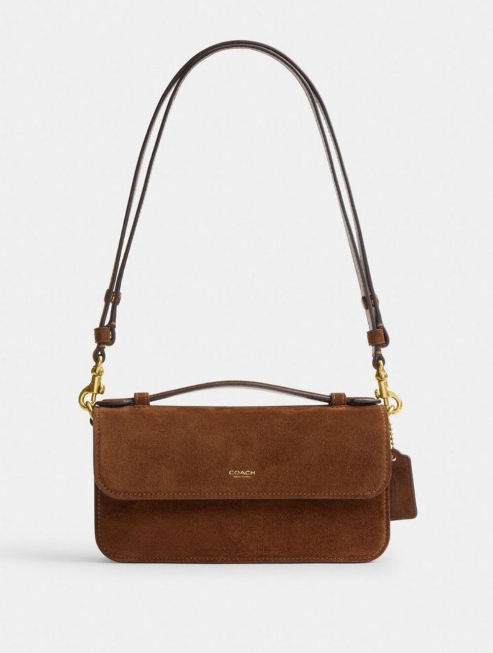 Coach Elora Top Handle Crossbody Bag, Warm Brown Suede